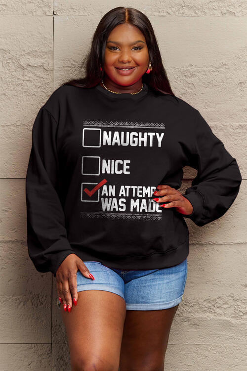 Simply Love Full Size Letter Graphic Long Sleeve Sweatshirt Luvéillé