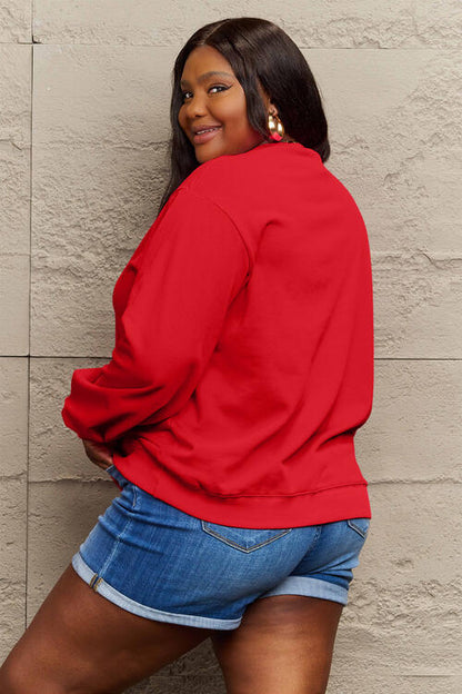 Simply Love Full Size Letter Graphic Long Sleeve Sweatshirt Luvéillé