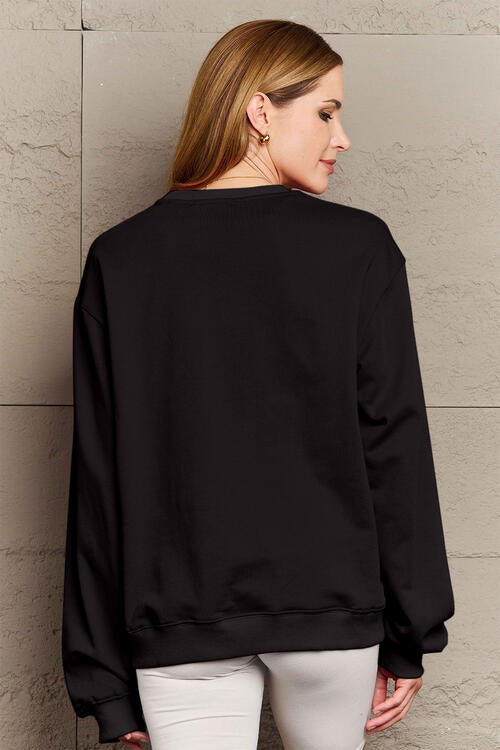Simply Love Full Size Letter Graphic Long Sleeve Sweatshirt Luvéillé