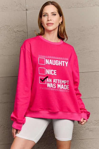 Simply Love Full Size Letter Graphic Long Sleeve Sweatshirt Luvéillé