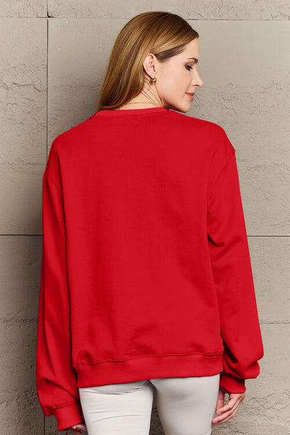 Simply Love Full Size Letter Graphic Long Sleeve Sweatshirt Luvéillé