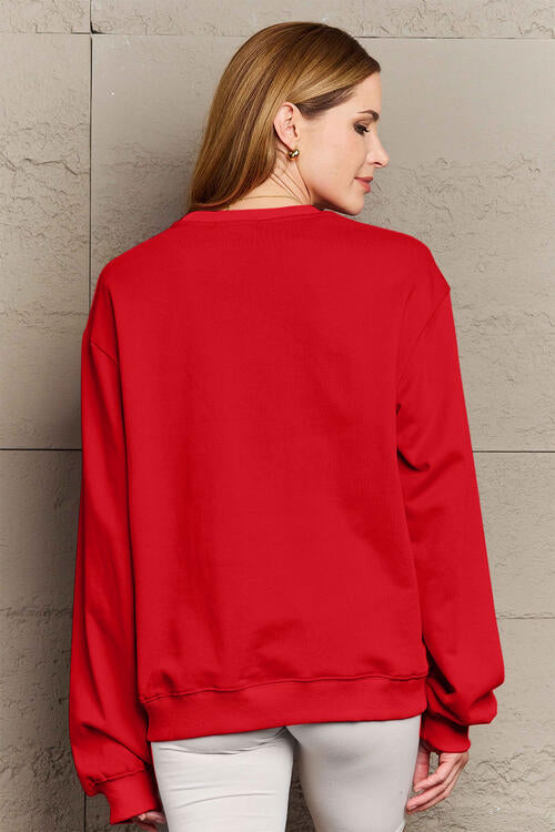 Simply Love Full Size Letter Graphic Long Sleeve Sweatshirt Luvéillé