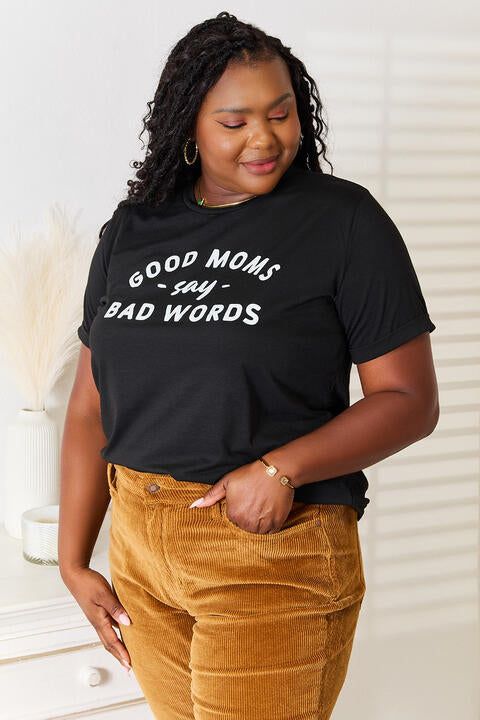 Simply Love GOOD MOMS SAY BAD WORDS Graphic Tee Luvéillé