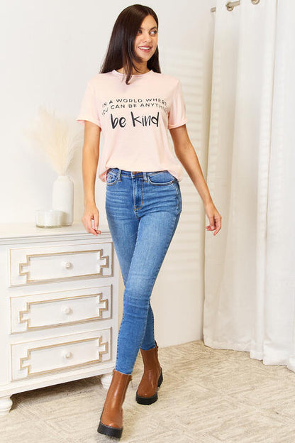 Simply Love Slogan Graphic Cuffed T-Shirt Luvéillé