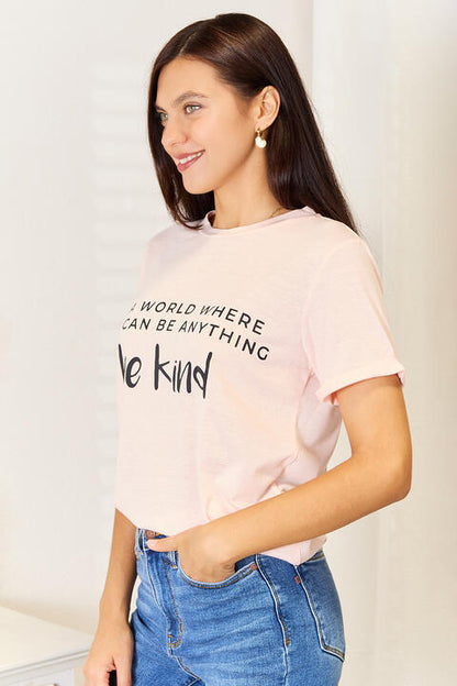 Simply Love Slogan Graphic Cuffed T-Shirt Luvéillé