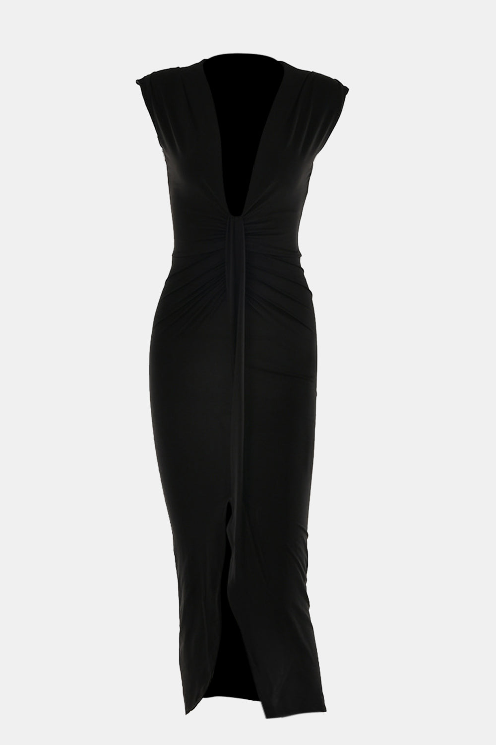 Slit Plunge Sleeveless Maxi Dress Luvéillé
