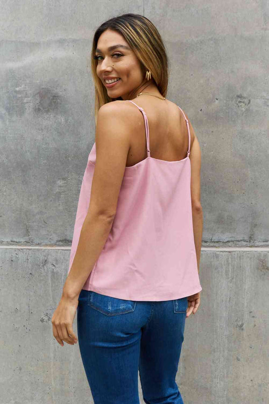 Sweet Lovely By Jen Full Size Scalloped Cami in Rosewood Luvéillé