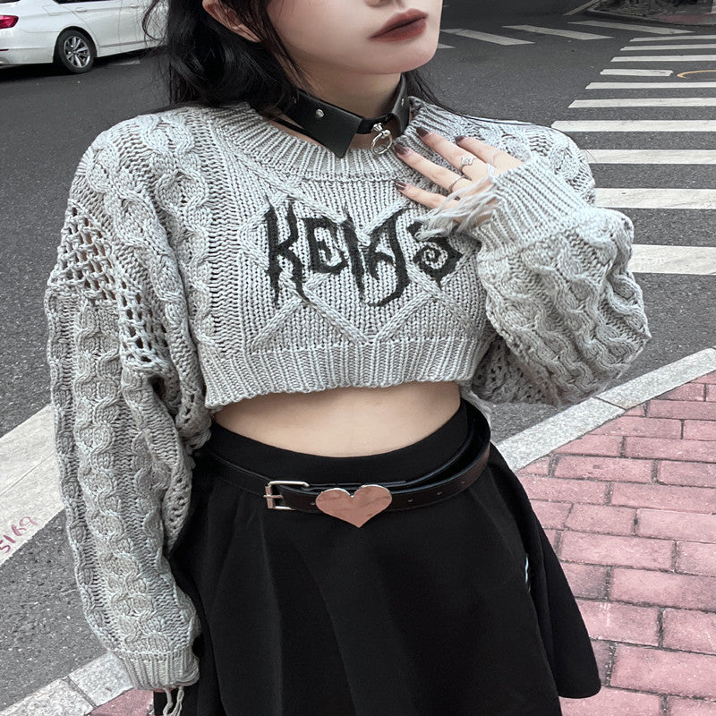 T-shirt Street Punk Spicy Girl Short Long-sleeved Sweater Luvéillé