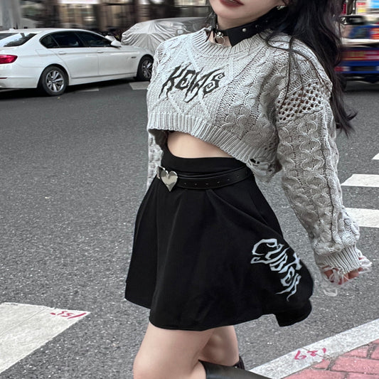 T-shirt Street Punk Spicy Girl Short Long-sleeved Sweater Luvéillé