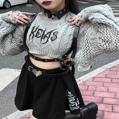T-shirt Street Punk Spicy Girl Short Long-sleeved Sweater Luvéillé