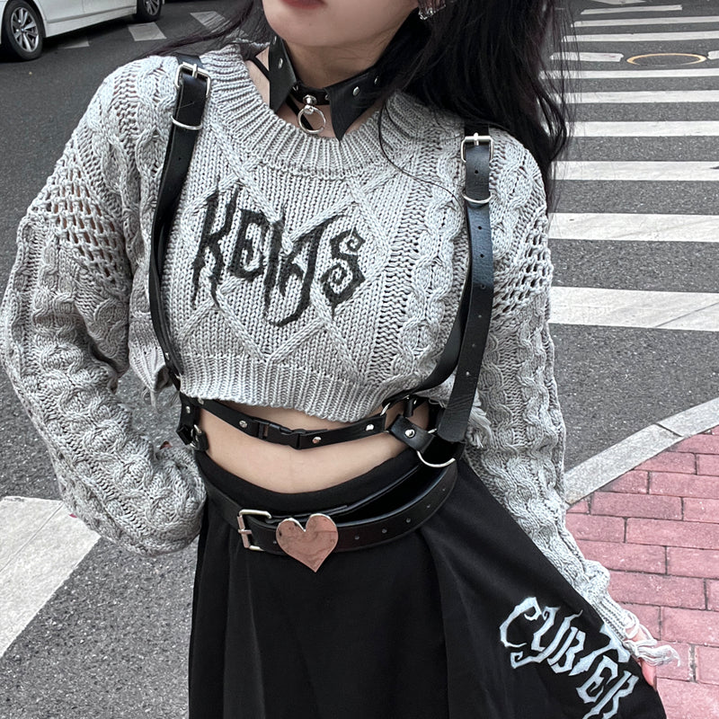 T-shirt Street Punk Spicy Girl Short Long-sleeved Sweater Luvéillé