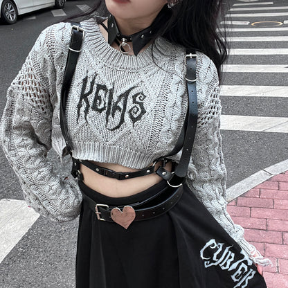 T-shirt Street Punk Spicy Girl Short Long-sleeved Sweater Luvéillé