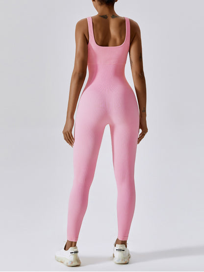 Wide Strap Sleeveless Active Jumpsuit Luvéillé