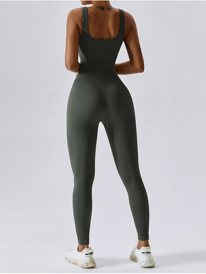Wide Strap Sleeveless Active Jumpsuit Luvéillé