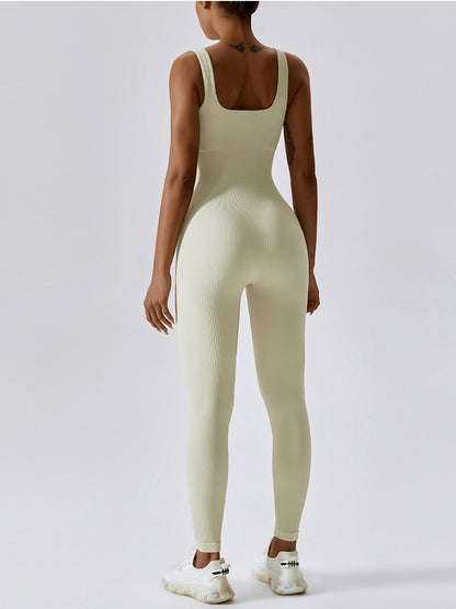 Wide Strap Sleeveless Active Jumpsuit Luvéillé