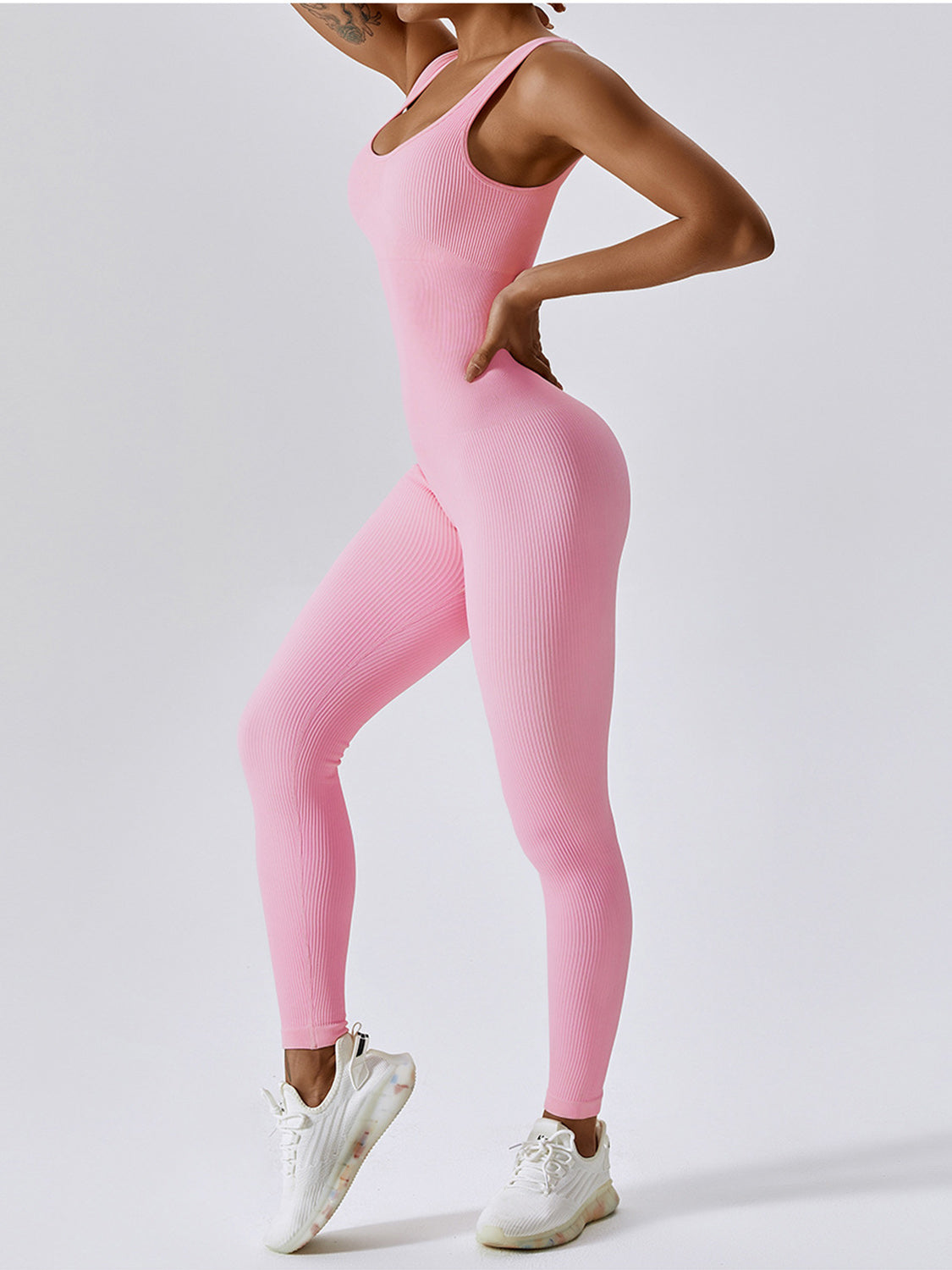 Wide Strap Sleeveless Active Jumpsuit Luvéillé