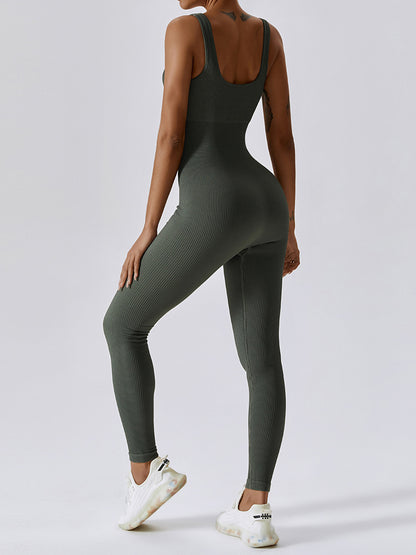 Wide Strap Sleeveless Active Jumpsuit Luvéillé