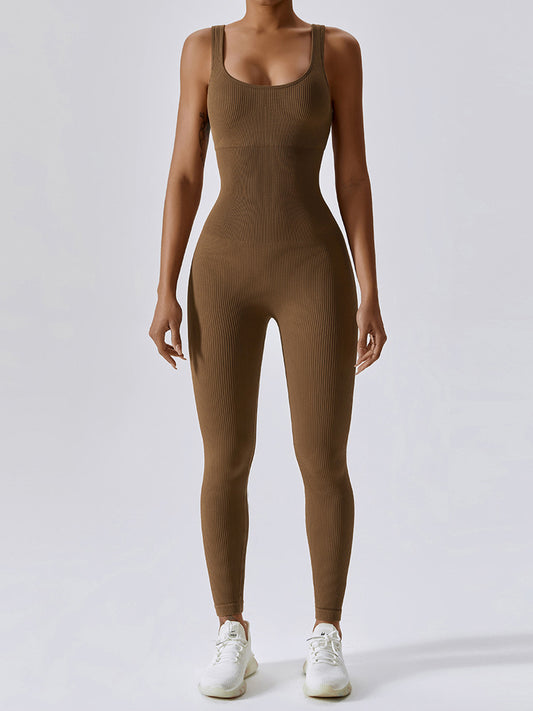 Wide Strap Sleeveless Active Jumpsuit Luvéillé