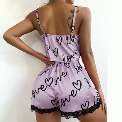 Women's Pajamas Lace Suspender Shorts Luvéillé