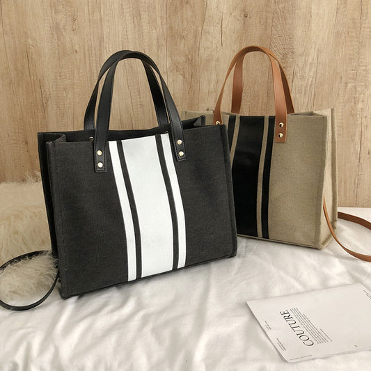 Professional Business Commuting Stripes Handbag