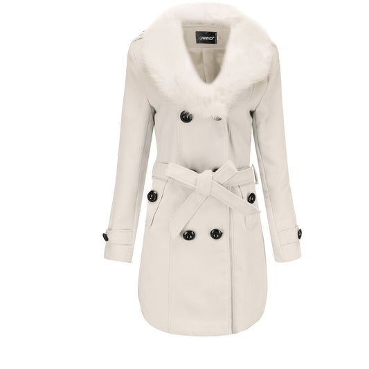 Trench Coat With Large Fur