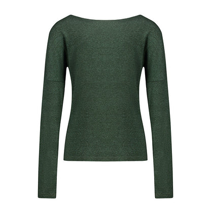 Women Stitching Geometric Figure Round Neck Slim T-Shirt