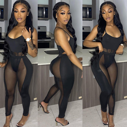 Sling Mesh Splicing Two-piece Set