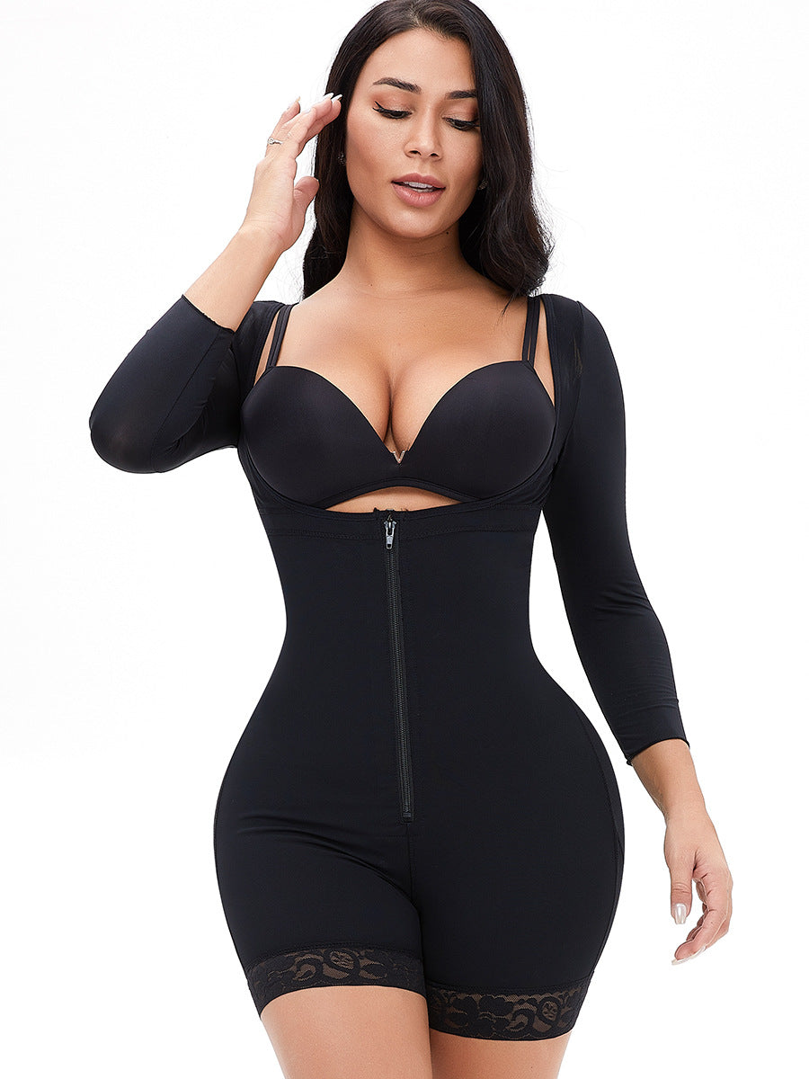 Long Sleeve Adjustable Sling Button Zipper