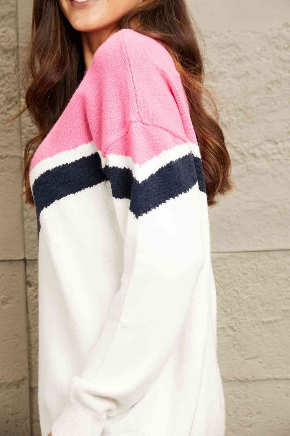 e.Luna Chevron Pullover Sweater Luvéillé