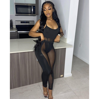 Sling Mesh Splicing Two-piece Set